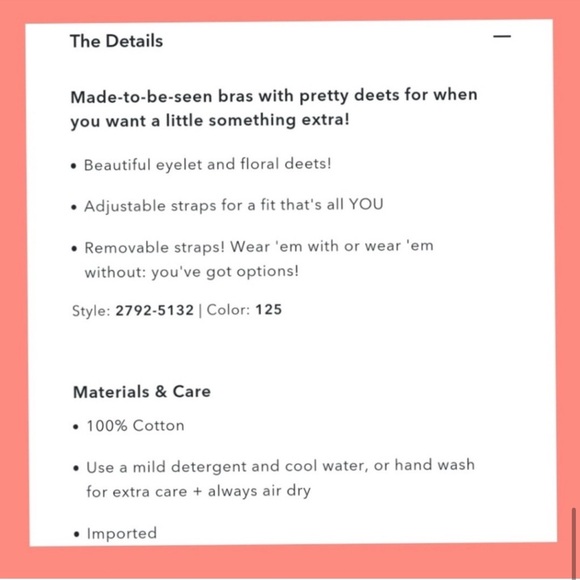 Aerie Floral Cropped Eyelet Corset Bra 36C NWT - Picture 7 of 7